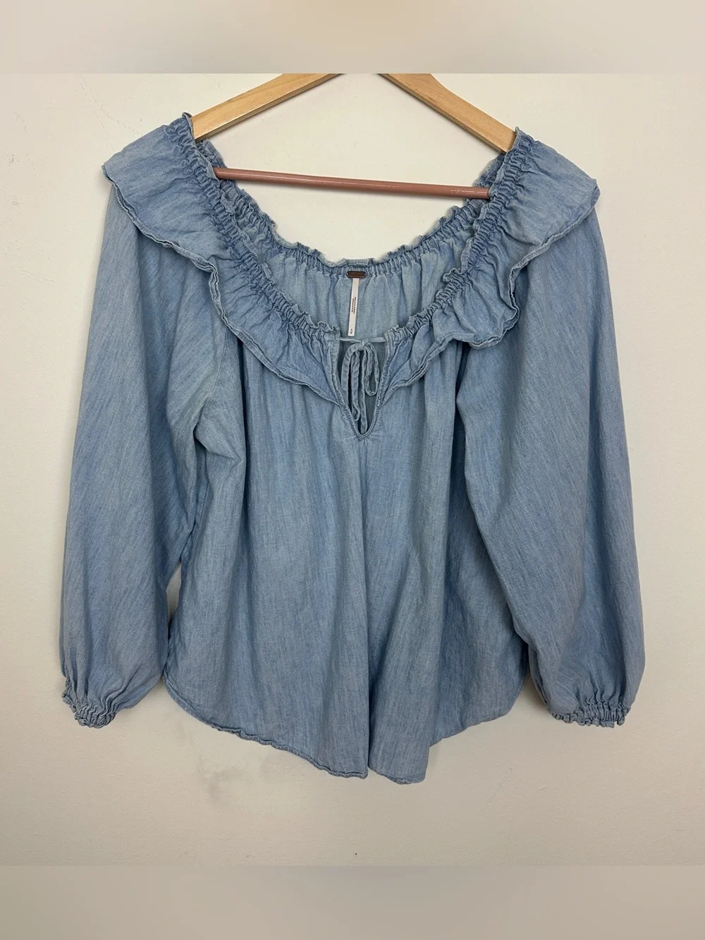 Free People Lilly Of The Valley Ruffle Blouse Sz S